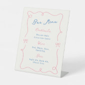 Whimsical Hand Drawing Pink & Blue Bar Menu Sockelschild (Vorderseite)