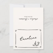Whimsical Hand Drawing Platzkarte Dankeskarte (Vorderseite)