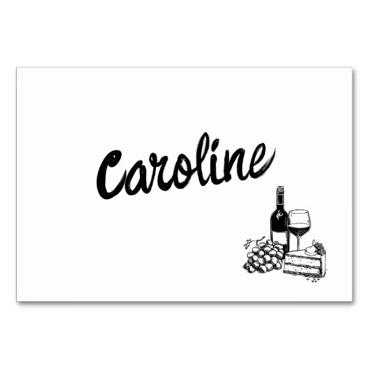 Whimsical Hand Drawing Platzkarte Tischnummer (Vorderseite)