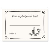 Whimsical Hand Drawing Platzkarte Tischnummer (Vorderseite)