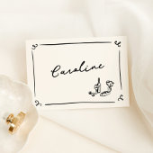 Whimsical Hand Drawing Platzkarte Tischnummer