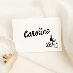Whimsical Hand Drawing Platzkarte Tischnummer