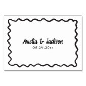 Whimsical Hand Drawing Platzkarte Tischnummer (Rückseite)