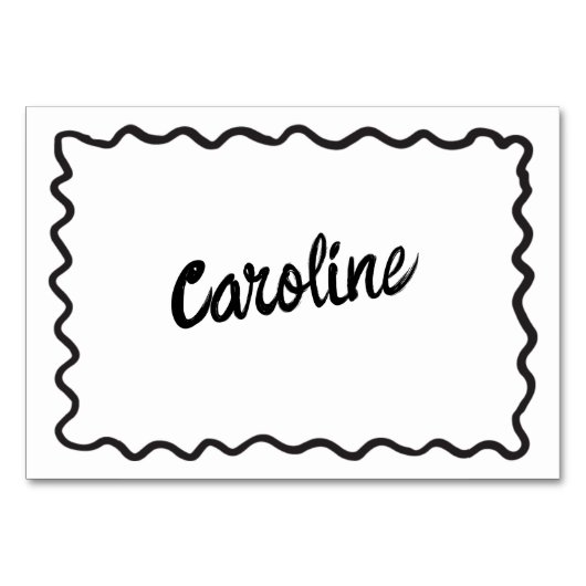 Whimsical Hand Drawing Platzkarte Tischnummer (Vorderseite)