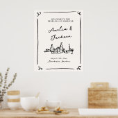 Whimsical Hand Drawing Probe Dinner Poster (Küche)