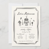 Whimsical Hand Drawing Quirky Probe Dinner Einladung (Vorderseite)