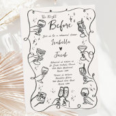 Whimsical Hand Drawing Quirky Wavy Probe Dinner Einladung