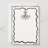 Whimsical Hand Drawing Quirky Wavy Probe Dinner Einladung (Rückseite)