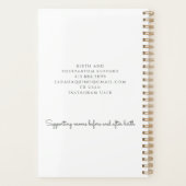 Whimsical Hand Drawing Style Floral Doodle Doula Planer (Rückseite)