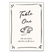 Whimsical Hand Drawing Tischnummer (Vorderseite)