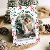 Whimsical Hand Drawn Arch Foto Frohe Weihnachten