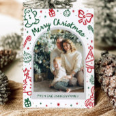 Whimsical Hand Drawn Arch Foto Frohe Weihnachten