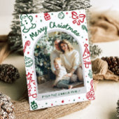 Whimsical Hand Drawn Arch Foto Frohe Weihnachten