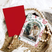 Whimsical Hand Drawn Arch Foto Frohe Weihnachten