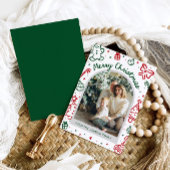 Whimsical Hand Drawn Arch Foto Frohe Weihnachten