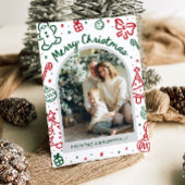 Whimsical Hand Drawn Arch Foto Frohe Weihnachten