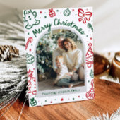 Whimsical Hand Drawn Arch Foto Frohe Weihnachten
