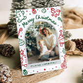 Whimsical Hand Drawn Arch Foto Frohe Weihnachten