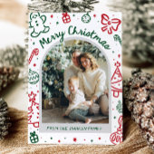 Whimsical Hand Drawn Arch Foto Frohe Weihnachten