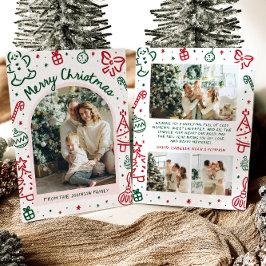 Whimsical Hand Drawn Arch Foto Frohe Weihnachten