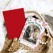 Whimsical Hand Drawn Arch Foto Frohe Weihnachten