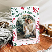 Whimsical Hand Drawn Arch Foto Frohe Weihnachten