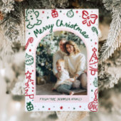 Whimsical Hand Drawn Arch Foto Frohe Weihnachten