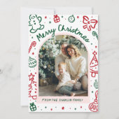 Whimsical Hand Drawn Arch Foto Frohe Weihnachten (Vorderseite)