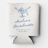 Whimsical Hand Drawn Blue Bachelorette Dosenkühler (Vorderseite)