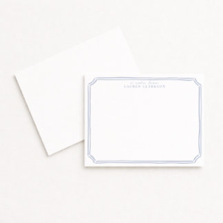 Whimsical Hand Drawn Blue Frame Note Card Einladung