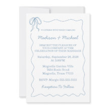 Whimsical Hand Drawn Blue Illustriert Wedding