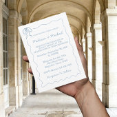 Whimsical Hand Drawn Blue Illustriert Wedding Einladung