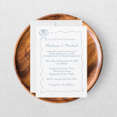 Whimsical Hand Drawn Blue Illustriert Wedding Einladung