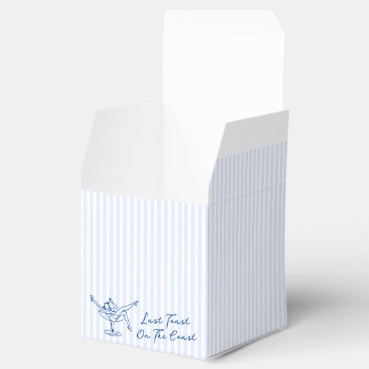 Whimsical Hand Drawn Blue Last Toast on the Coast Geschenkschachtel (Geöffnet)