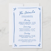 Whimsical Hand Drawn Blue Letztes Toast Wochenende Einladung (Rückseite)