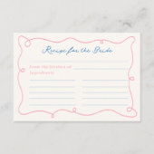 Whimsical Hand Drawn Blue & Pink Rezept Begleitkarte (Vorderseite)