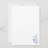 Whimsical Hand Drawn Blue Wedding Save The Date (Rückseite)