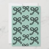 Whimsical Hand Drawn Bow Bridal Dusche Einladung (Rückseite)