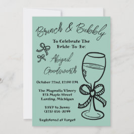 Whimsical Hand Drawn Bow Bridal Dusche Einladung