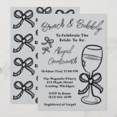 Whimsical Hand Drawn Bow Bridal Dusche Einladung (Vorne/Hinten)