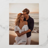 Whimsical Hand Drawn Bow Frame Save the Date Folieneinladung (Rückseite)