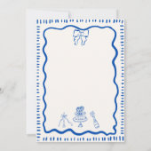 Whimsical Hand Drawn Bow Scribble Wavy Hochzeit Einladung (Rückseite)