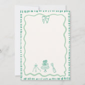 Whimsical Hand Drawn Bow Scribble Wavy Hochzeit Einladung (Rückseite)