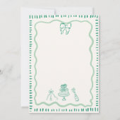 Whimsical Hand Drawn Bow Scribble Wavy Hochzeit Einladung (Rückseite)