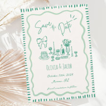 Whimsical Hand Drawn Bow Scribble Wavy Hochzeit