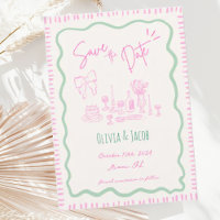 Whimsical Hand Drawn Bow Scribble Wavy Hochzeit