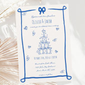 Whimsical Hand Drawn Bow Scribble Wedding Einladung