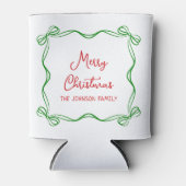 Whimsical Hand Drawn Bow Weihnachtsgeschenk Dosenkühler (Vorderseite)