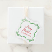 Whimsical Hand Drawn Bow Weihnachtsgeschenk Geschenkanhänger (Beispiel)