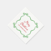 Whimsical Hand Drawn Bow Weihnachtsgeschenk Serviette (Ecke)